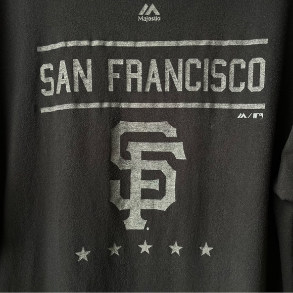 Majestic San Francisco Giants Short Sleeved T-Shirt Black Soft Spun Size XL - Picture 4 of 7
